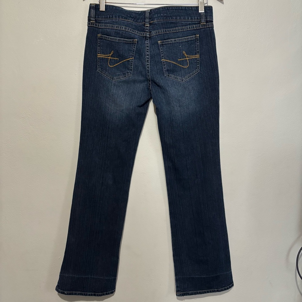 Vintage Y2K Mid-Rise Bootcut Flare Jeans Braided Faded Detail Juniors Size 9 - Picture 3 of 12
